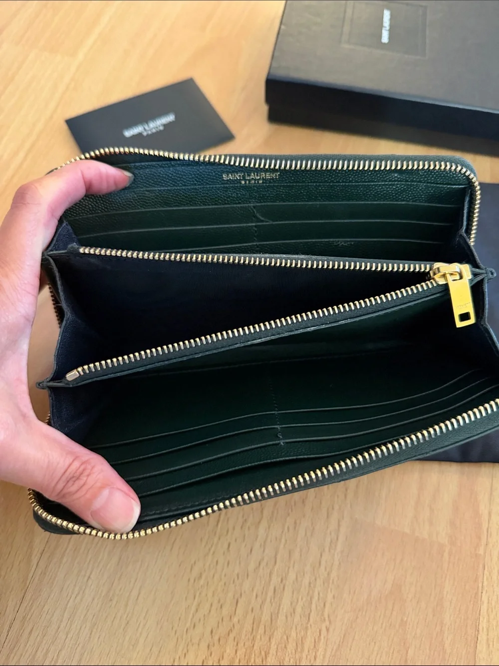 CASSANDRE MATELASSÉ ZIP AROUND WALLET IN GRAIN DE POUDRE LEATHER - Picture 12 of 12